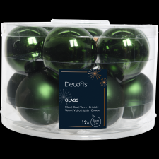 Norand KARÁCSONYFADÍSZ GÖMB SZETT ÜVEG 12 DB-OS SMARAGDZÖLD karácsonyfadísz