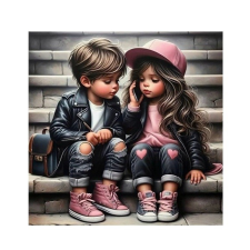 Norimpex Diamond mosaic - Girl and boy on the stairs kreatív és készségfejlesztő