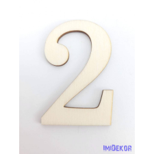 Normál natúr lézervágott fa szám 4,5x6,5cm - 2 dekorációs kellék