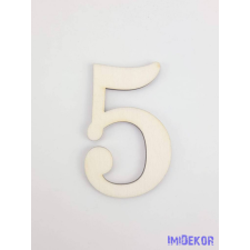  Normál natúr lézervágott fa szám 4,5x6,5cm - 5 dekorációs kellék