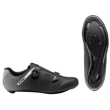 Northwave Cipő NORTHWAVE ROAD CORE PLUS 2 44,5 fekete/ezüst kerékpáros kerékpáros cipő