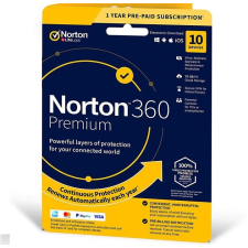 Norton 360 Premium + 75 GB Cloud storage 10-Device 1 year EURO karbantartó program