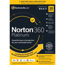 NortonLifeLock Norton 360 Platinum 100GB 1 felhasználó 20 eszköz 1 év dobozos vírusirtó szoftver (21428042) (Norton21428042) karbantartó program