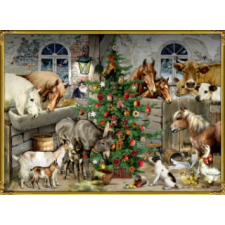 Nostalgische Weihnachten bei den Tieren im Stall - Wandkalender – Barbara Behr naptár, kalendárium