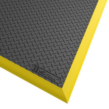Notrax Gyémántbevonatú fáradásgátló ipari szőnyeg, fekete/sárga, 102 x 163 cm% lakástextília