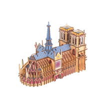 Notre-Dame katedrális fa 3D puzzle puzzle, kirakós