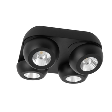 Nova Luce Gon fekete LED mennyezeti spotlámpa (NL-9105103) LED 4 izzós IP20 világítás