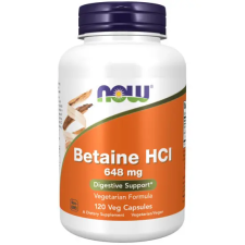 Now Foods Betaine HCl 648 mg 120 vegán kapszula vitamin és táplálékkiegészítő