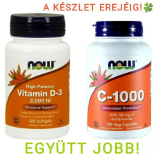 Now Foods D3 2000 120 lágyzselatin + C1000 100 kapszula duo pack csomag vitamin és táplálékkiegészítő