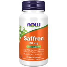 Now Foods MOST Sáfrány, sáfrány, 50 mg, 60 növényi kapszula vitamin és táplálékkiegészítő