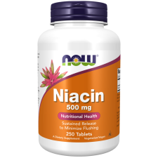 Now Foods NOW Niacin (B3-vitamin), 500 mg, 250 tabletta vitamin és táplálékkiegészítő