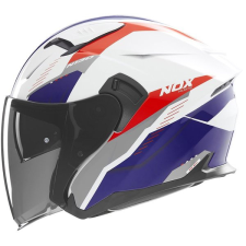 Nox N130 Myst 2025 Bukósisak, fehér/ kék/ piros, mérete 2XL autóalkatrész