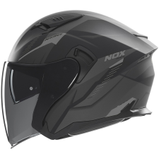Nox N130 Myst nyitott sisak matt fekete-ezüst bukósisak