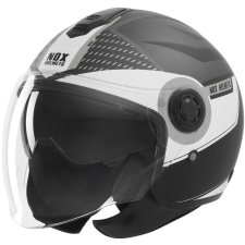 Nox N182 ROUND 2026 Bukósisak, matt fekete/ ezüst, méret M bukósisak