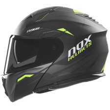 Nox N968 Ultra felhajtható motoros bukósisak matt fekete-fluo sárga bukósisak