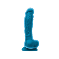 Ns Toys NS Novelties Colours Dual Density 8" Dildo - szilikon, letapasztható, herés, élethű dildó - 24 cm (kék) műpénisz, dildó