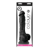 Ns Toys NS Novelties Colours Pleasures 7" Dildo - szilikon, letapasztható, herés, élethű dildó - 23,5 cm (fekete)