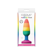Ns Toys NS Novelties Colours Pride Edition Pleasure Plug Medium Rainbow - szilikon, letapasztható, vízálló anál dildó - 13 cm (színes) műpénisz, dildó