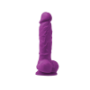 Ns Toys NS Novelties Colours Vibrating Pleasures 5" Dildo - szilikon, akkus, letapasztható, herés, élethű vibrátor - 12,7 cm (lila)
