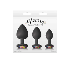 Ns Toys NS Novelties Glams Spades Trainer Kit - szilikon, vízálló anál dildó - 6,3/7/9,5 cm (fekete) műpénisz, dildó