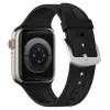 NUBO Apple Watch kompatibilis szövet hatású szilikon pótszíj - fekete - 38/40/41mm