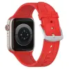 NUBO Apple Watch kompatibilis szövet hatású szilikon pótszíj - piros - 42/44/45/46mm