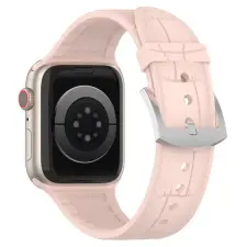 NUBO Apple Watch kompatibilis szövet hatású szilikon pótszíj - rózsaszín - 38/40/41mm okosóra kellék