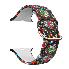 NUBO Apple Watch kompatibilis uv nyomtatott pótszíj - koponya - 38/40/41mm okosóra kellék
