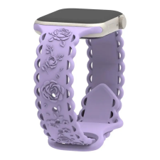 NUBO Apple Watch lézergravírozott szilikon szíj - lila - 38/40/41mm okosóra kellék