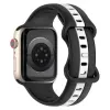 NUBO Apple Watch szíj - bicolor szilikon - fekete-fehér - 42/44/45/46mm - Series 1-11 kompatibilis