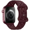 NUBO Apple Watch szíj - fonott hatású szilikon - borvörös - 38/40/41 mm - Series 1-11 kompatibilis