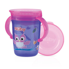 Nuby Csodapohár Nuby 360 fogantyúval díszítve, +6 hónap, 240ml Lila/Rózsaszín itatópohár