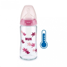 Nuk Üveg cumisüveg széles nyakkal NUK FC hőmérséklet-jelzővel 240 ml rózsaszín cumisüveg
