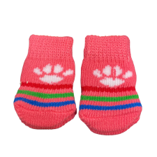 Nunbell Tappancsos rózsaszín kutyazokni, csúszásgátló talppal, L-es kutyaruha