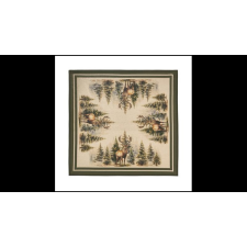 Nuvole di Stoffa N.S.HTH252001 Asztalterítő 90x90cm, pamut, Bosco incantato, szarvas lakástextília
