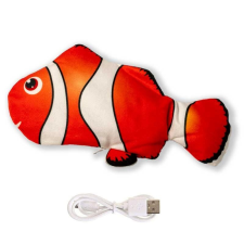Nuxie mozgó hal típusú macskajáték, 30 cm, USB kábel, plüss, piros játék macskáknak
