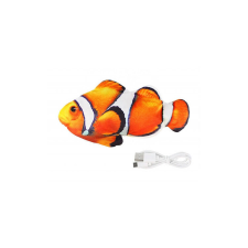 Nuxie mozgó hal típusú macskajáték, 30 cm, USB kábel, plüss, sárga/piros játék macskáknak