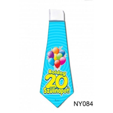  Nyakkendő NY084 Boldog 20. Szülinapot kék - Tréfás Nyakkendő vicces ajándék