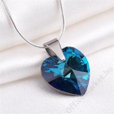  Nyaklánc, Crystals from SWAROVSKI® kristályos szív alakú medállal, Bahama kék (RSWL013) nyaklánc