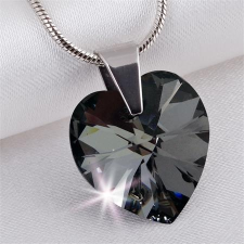 . Nyaklánc, Crystals from SWAROVSKI® kristályos szív alakú medállal, black diamond nyaklánc