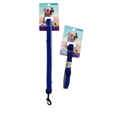  Nyakörv + póráz szett – kék, S méret nyakörv, póráz, hám kutyáknak