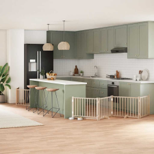  nyárfa 10 paneles összecsukható kutyakapu ajtóval 800 cm kutyafelszerelés