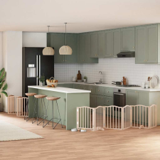  nyárfa 15 paneles összecsukható kutyakapu ajtóval 750 cm kutyafelszerelés