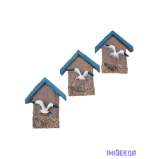  Nyári dekor - Házikó sirállyal kb 5,5x6,5cm 3db/csomag dekorációs kellék
