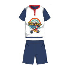  Nyári rövid ujjú gyerek pamut pizsama - Disney Mickey egér - Mickey felirattal - sötétkék - 116