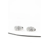  Nyitott Félgömb Alakú Fehér Swarovski Köves S925 Ezüst Fülbevaló