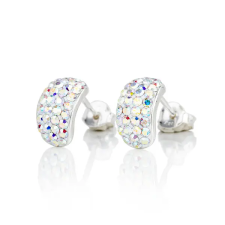  Nyitott Félgömb Alakú Színjátszós Swarovski Köves S925 Ezüst Fülbevaló fülbevaló