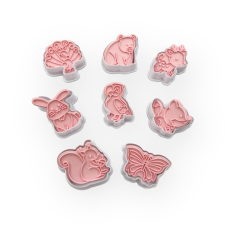  Nyomda kiszúró szett, kisállatok, műanyag, 8 db sütés és főzés