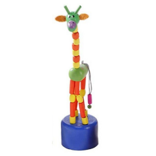 Nyomogatós figura - Zsiráf-Sárga narancs játékfigura