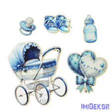  Nyomtatott dekorkarton - Baba csomag - fiú 5db/csomag dekorációs kellék